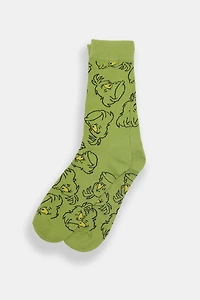 The Grinch Faces Crew Socks