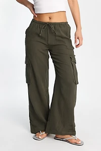AERO Cotton Gauzy Pull-On Wide Leg Pants