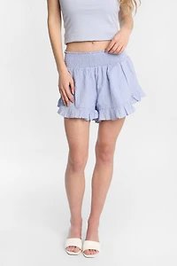 Short taille haute à enfiler en seersucker AERO