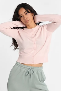 AERO Crew Neck Button-Up Cardigan