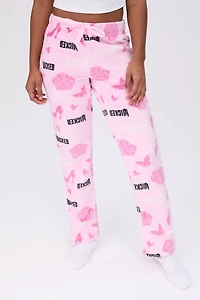 Wicked Butterfly Printed Plush Pajama Pants