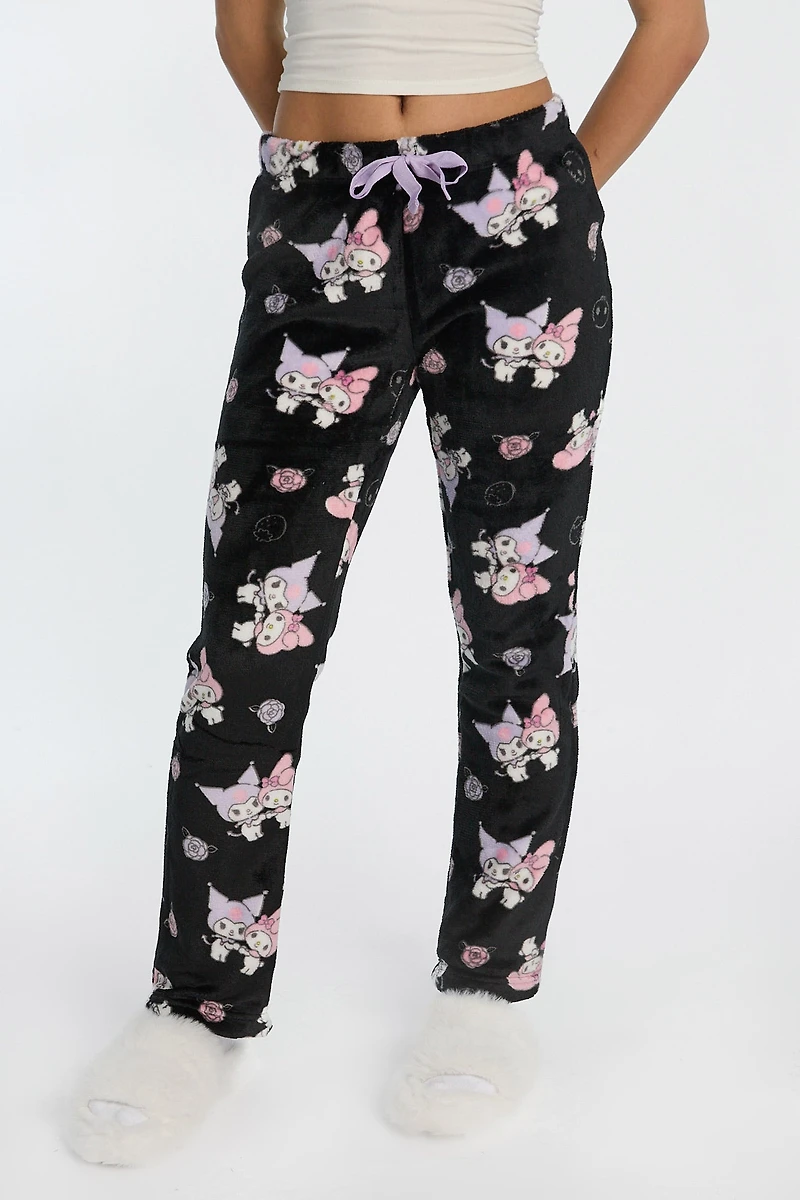 Kuromi My Melody Plush Pajama Pants