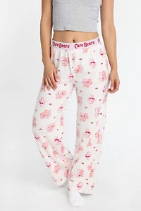 Pantalon pyjama super doux style boxeur imprimé Les Bisounours coeur