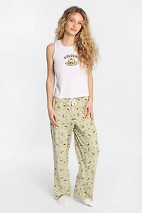 Keroppi Ribbed Pajama Tank Top And Pants 2-Piece Set