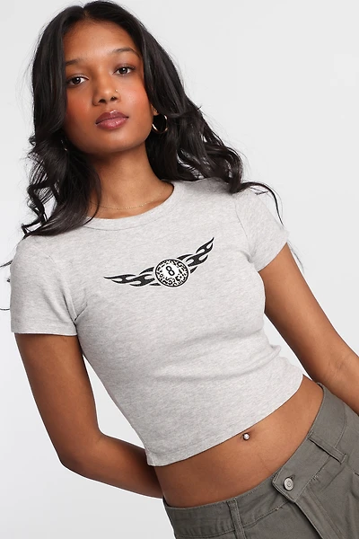 AERO 8-Ball Leopard Graphic Baby Tee