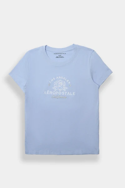 AERO Los Angeles Flower Embroidered Graphic Classic Tee