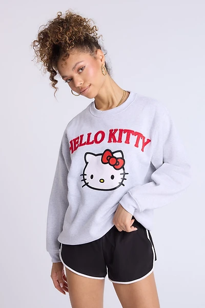 Hello Kitty Graphic Crew Neck Oversized Sweatshirt