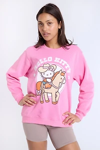 Sweat-shirt ras du cou graphique Hello Kitty Western