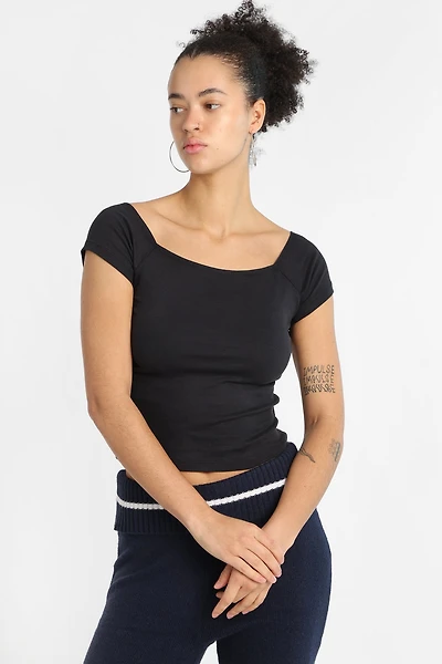 AERO Off-Shoulder Short Sleeve Tee