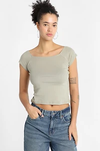 AERO Off-Shoulder Short Sleeve Tee