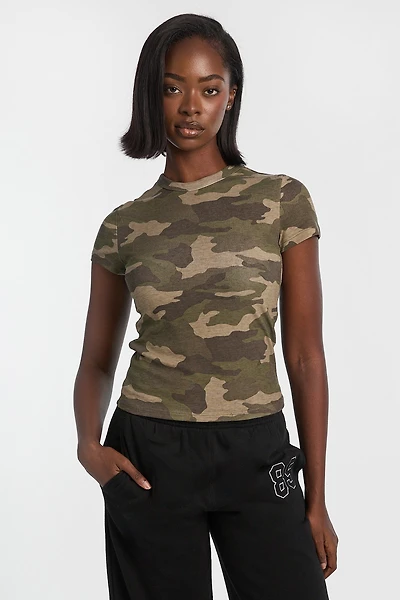 AERO Short Sleeve Crew Neck Longline Baby Tee