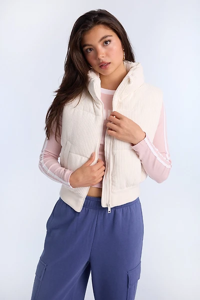 AERO Zip-Up Cropped Puffer Vest