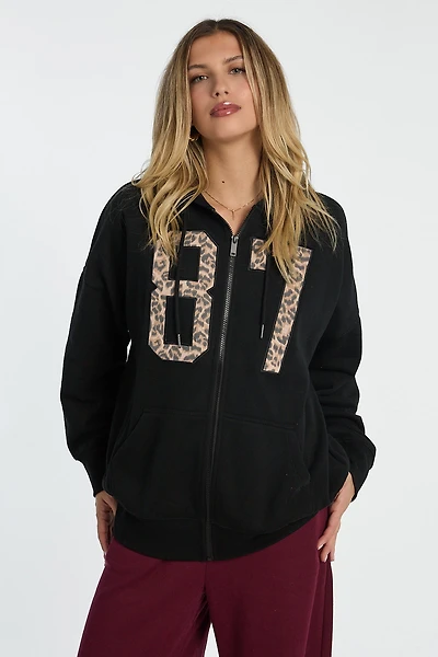 Pull à capuchon AERO zippé surdimensionné