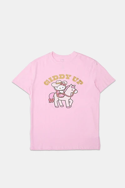 T-shirt coupe garçonne imprime? graphique Hello Kitty Giddy Up