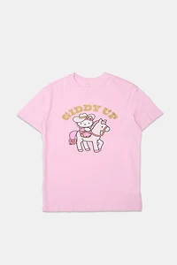 T-shirt coupe garçonne imprime? graphique Hello Kitty Giddy Up