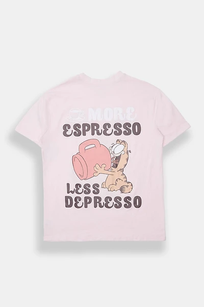 T-shirt coupe garçonne imprimé Garfield Espresso Yourself