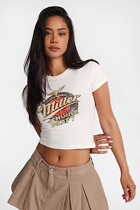 T-shirt ajusté imprime? graphique Miller Genuine Draft