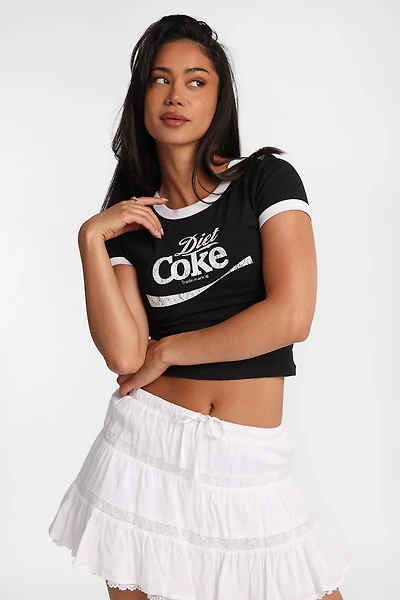 T-shirt ajusté à bord contrastant imprime? Diet Coke