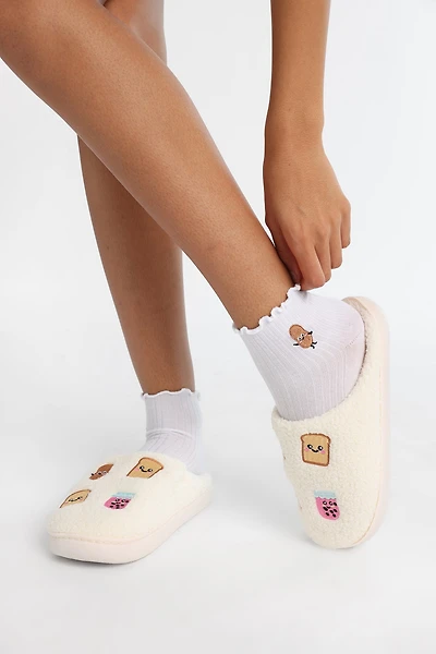 AERO Graphic Plush Slippers & Socks 2-Piece Set