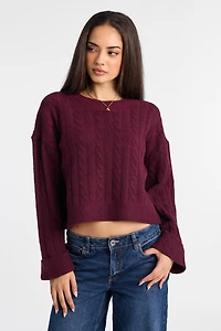 AERO Cable Knit Crew Neck Sweater