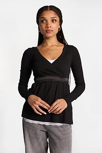 Haut babydoll à manches longues AERO