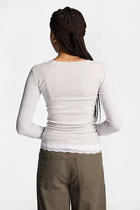 AERO Long Sleeve V-Neck Ballet Top