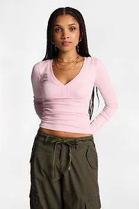 AERO Long Sleeve V-Neck Ballet Top