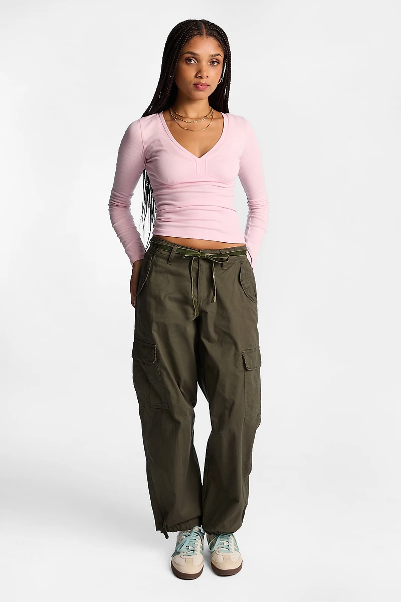 AERO Long Sleeve V-Neck Ballet Top