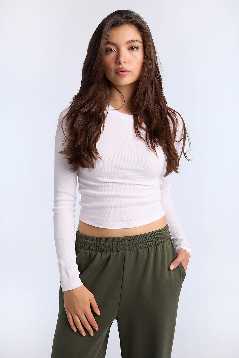 AERO Long Sleeve Crew Neck Baby Tee