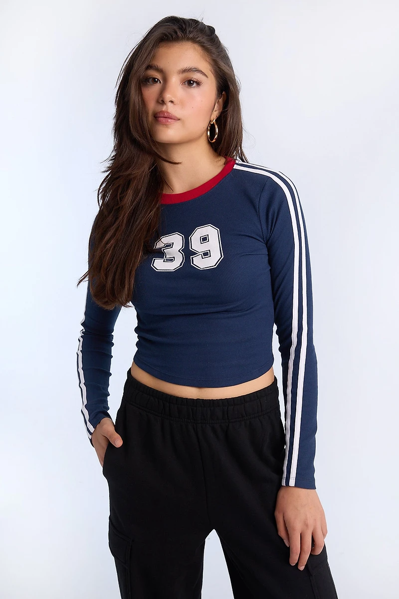 AERO Long Sleeve Crew Neck Baby Tee