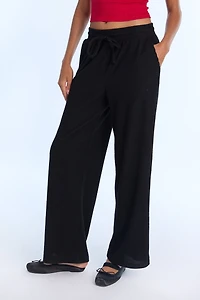 AERO Brushed Ribbed Wide Leg Pajama Pants