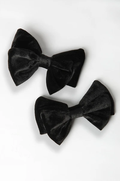 Velvet Bow Hair Clips 2-Pack
