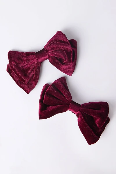 AERO Velvet Bow Hair Clips 2-Pack