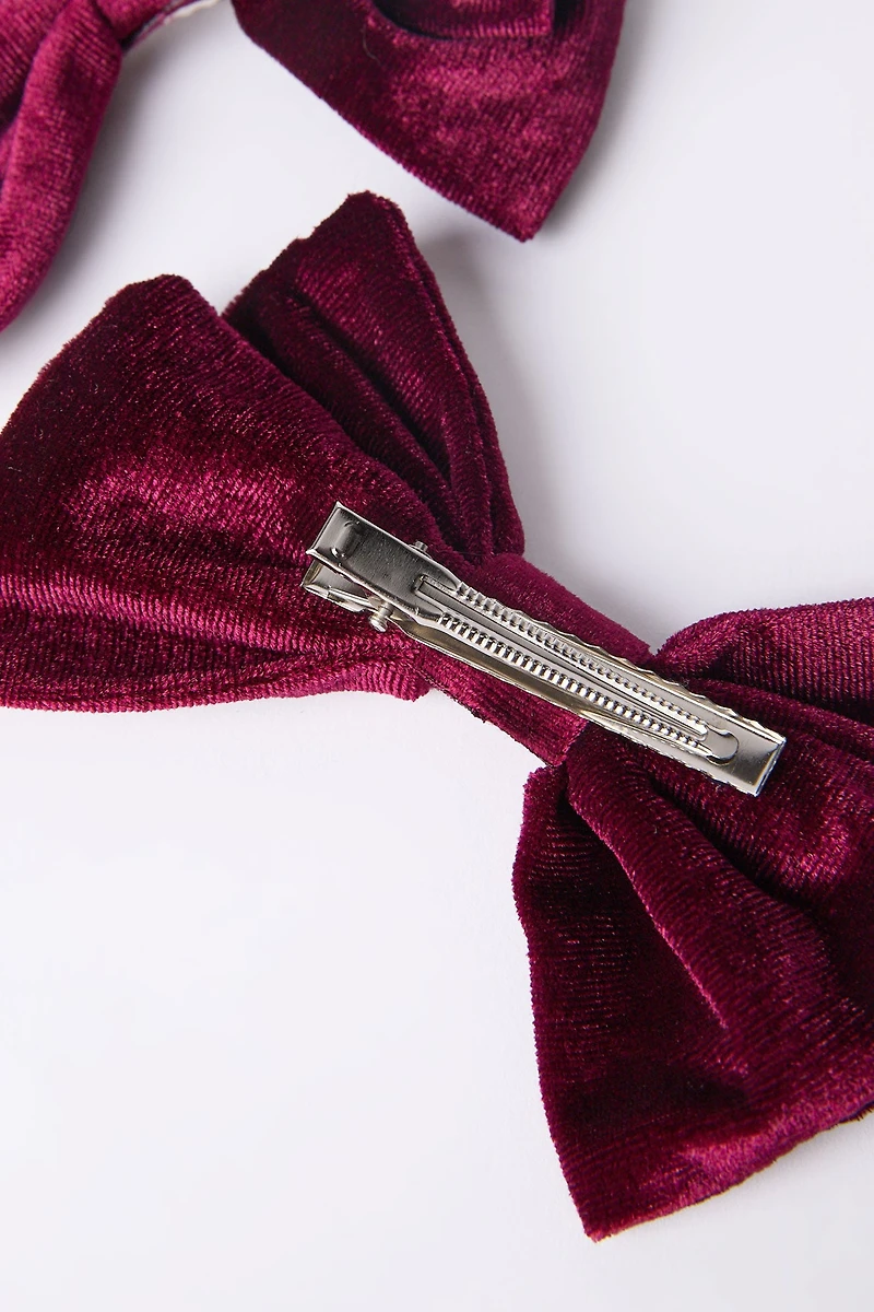 AERO Velvet Bow Hair Clips 2-Pack