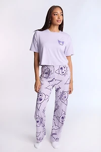 Kuromi Super Soft Pajama Tee And Pants 2-Piece Set
