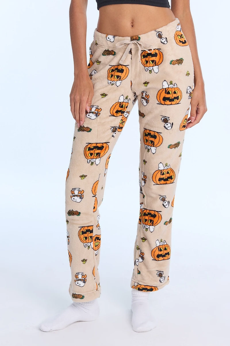 Peanuts Snoopy Pumpkin Plush Pajama Pants