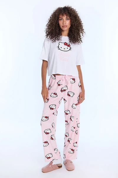 Ensemble pyjama en velour imprimé Hello Kitty