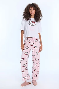 Ensemble pyjama en velour imprimé Hello Kitty