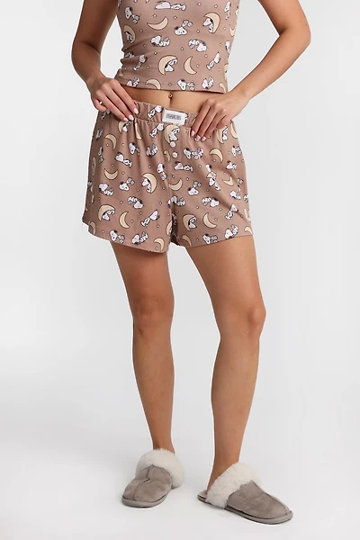 Peanuts Snoopy Moon Super Soft Pajama Boxer Shorts