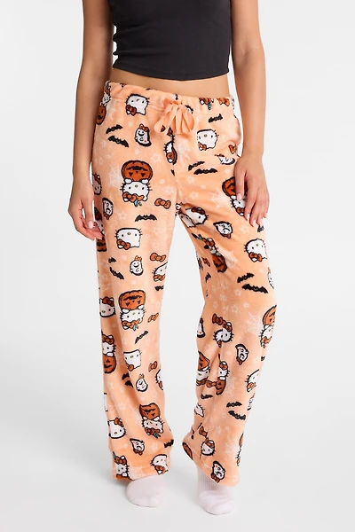 Hello Kitty Pumpkin Plush Pajama Pants