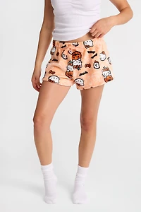 Short pyjama pelucheux citrouilles Hello Kitty