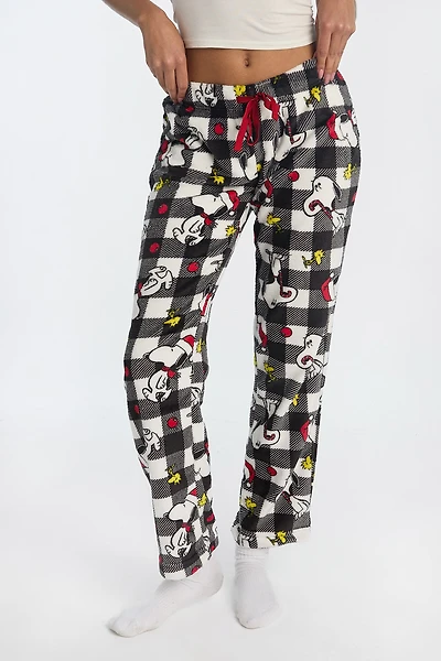 Peanuts Plaid Plush Pajama Pants