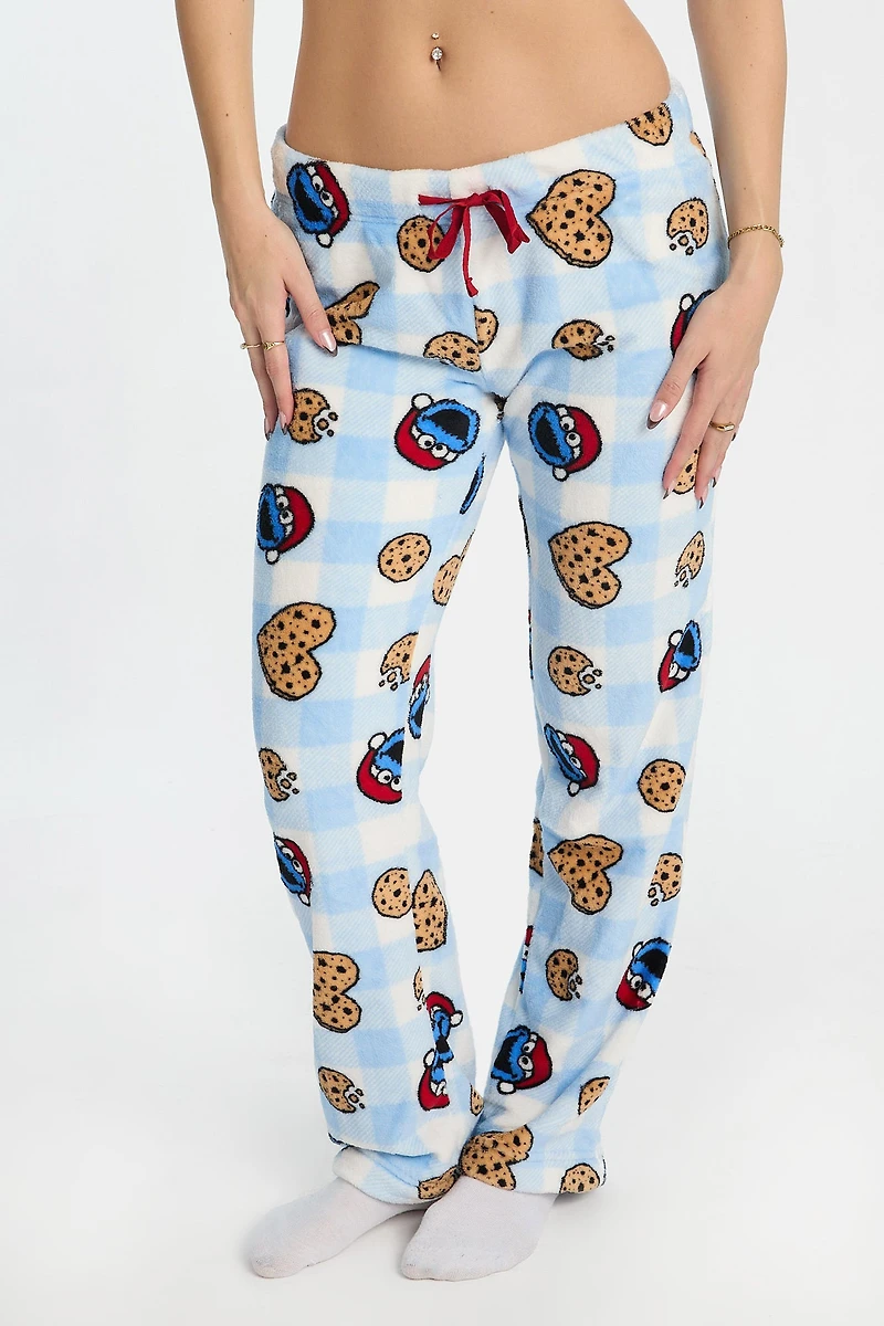 Sesame Street Cookie Monster Holiday Plush Pajama Pants