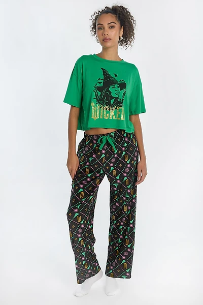 Ensemble pyjama en velour imprimé Wicked Elphaba