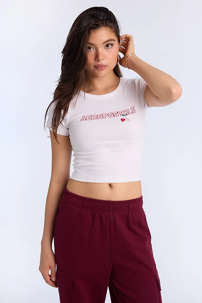 T-shirt ajusté imprime? graphique coeur cerises AERO