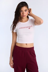 T-shirt ajusté imprime? graphique coeur cerises AERO