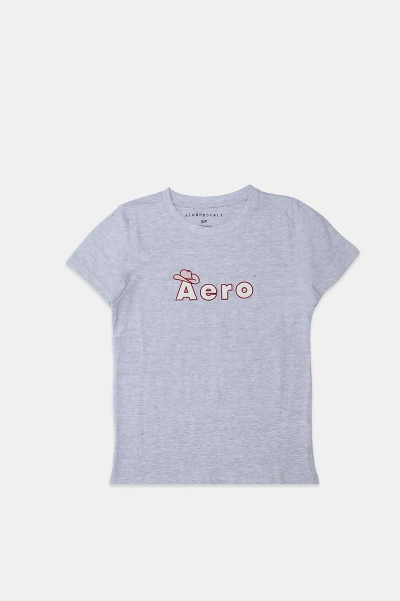 T-shirt classique imprime? graphique AERO chapeau Cowgirl