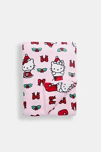 Hello Kitty Christmas Bow Plush Blanket