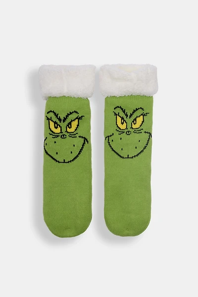 The Grinch Smile Sherpa-Lined Reading Socks