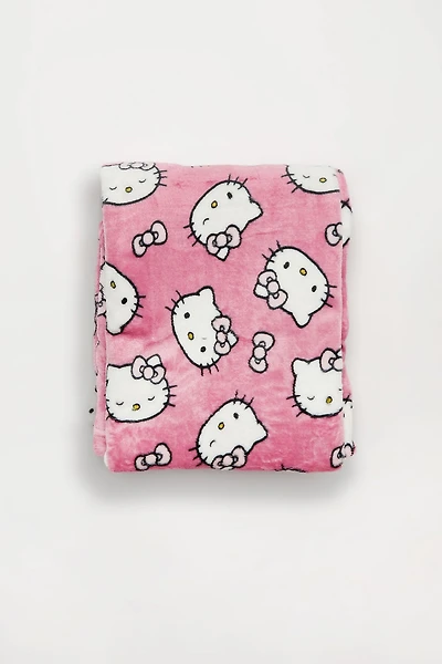 Hello Kitty Bow Printed Plush Throw Blanket